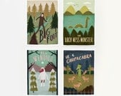 Monster Postcard Set 4pcs