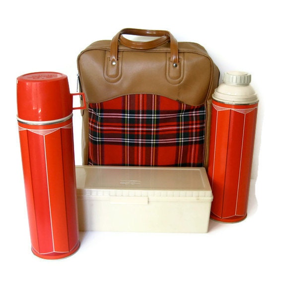 Hot Fun in the Summertime Vintage Thermos Picnic Set