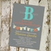 baby boy shower invitation with B is for boy, and onesie banner, digital, printable file (item130)
