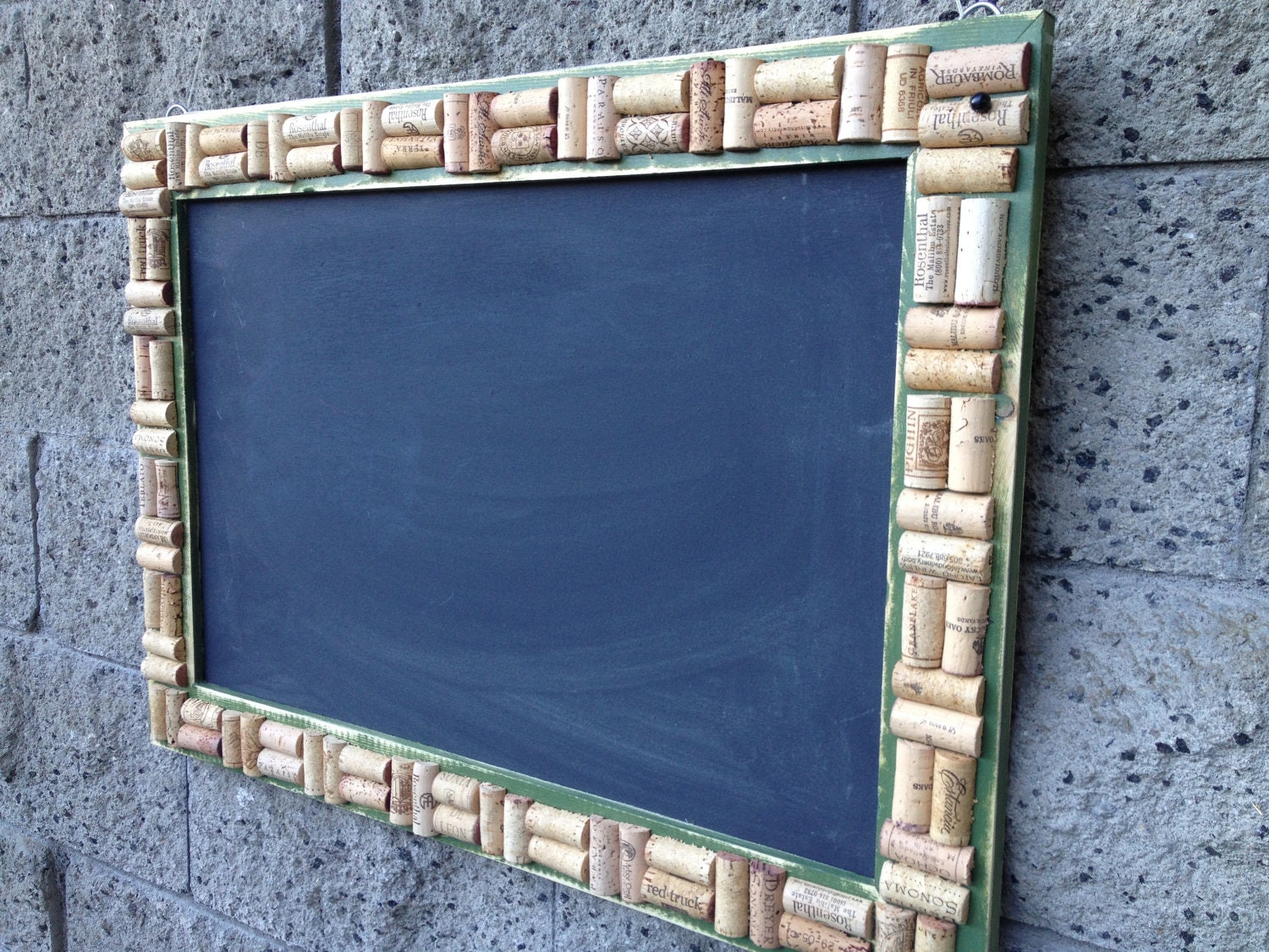28"x20" Rustic Chalkboard with Wine Cork Frame