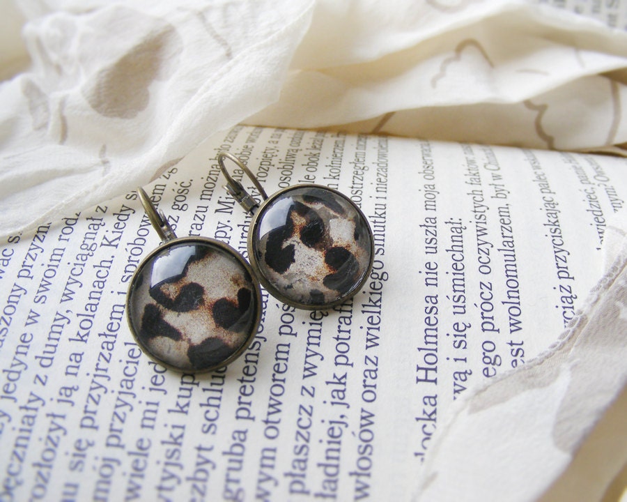 Animal print leopard earrings, spring fashion leopard print earrings, tribal leopard jewelry, leopard ear, wild woman jewelry