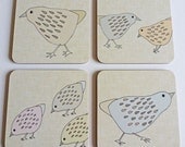 Little chicks coasters set of four