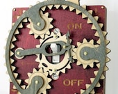 Planetary Gear Light Switch Plate - Red and Gray