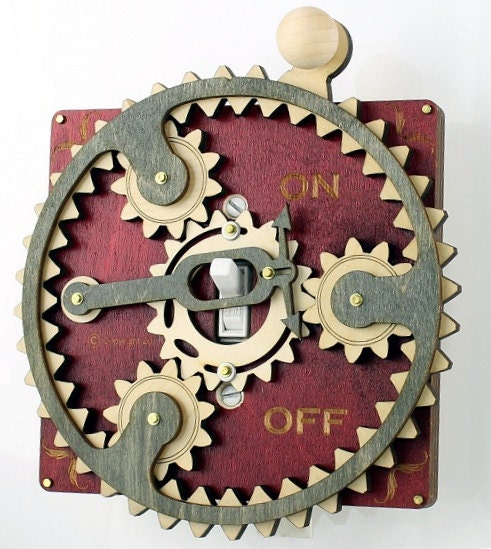 Planetary Gear Light Switch Plate - Red and Gray