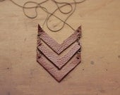 Brown Leather Chevron Necklace (Large)