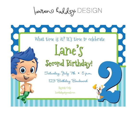DIY, Bubble Guppies Birthday INVITATION Il_570xn