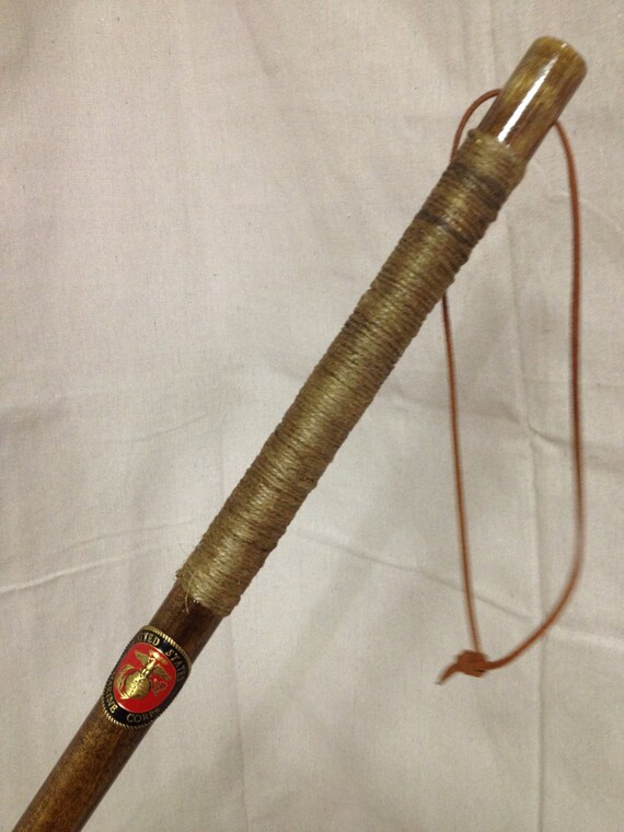 United States Marine Corp Rustic Wooden Hiking Hiking Stick