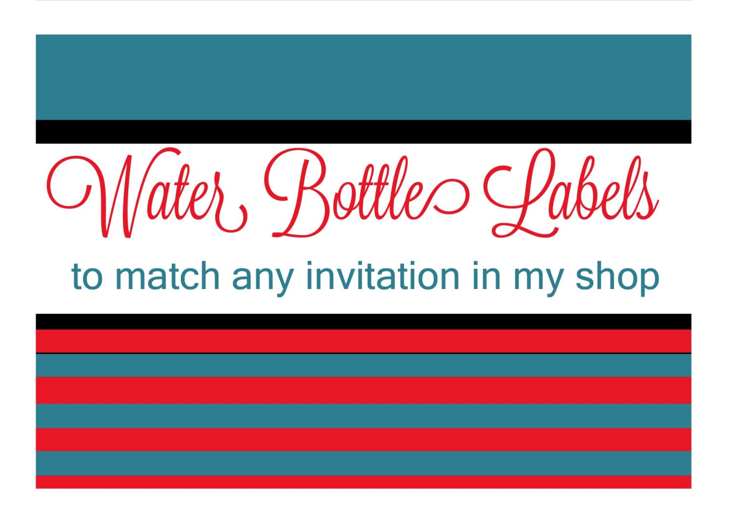 Water Bottle Labels to Match any Card in My Shop Il_170x135