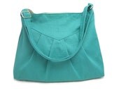 Light teal green cross body bag / messenger bag / shoulder bag / diaper bag  - cotton canvas