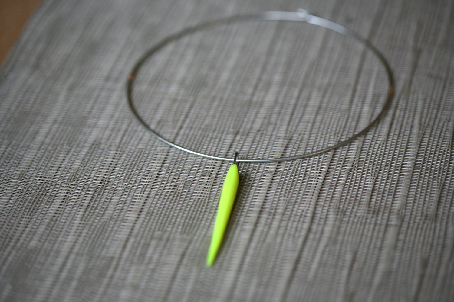 Neon florescent polymer clay pendant choker necklase