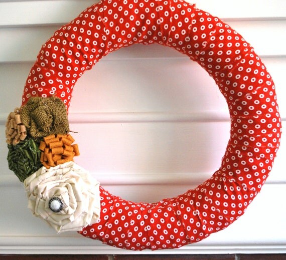 Christmas Fabric wrapped Wreath