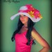 Tropical Islands - Flower and Feathers Floppy Hat Sun Straw Beach Wedding Garden Party Kentucky Derby