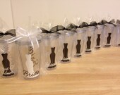 Quantity 9 Bridal Party gift Personalized acrylic tumbler 16oz w/ lid and straw - Bridesmaid, bride, Flower girl dress, name or monogram