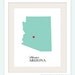 Arizona State Love Map Silhouette 8x10 Print - Customized