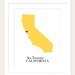 Custom California, Personalized State Print, State Love, State Map, Country, Heart, Silhouette, 8 x 10 Wall Art Print