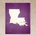 Customized Louisiana 8 x 10 State Art Print, State Map, Heart, Silhouette, Aged-Look Print