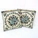 Accent Pillows, Sofa Pillows, Vintage Chenille, Decorative Floral, Turquoise / Blue / Green
