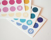 Ombre Dots Monogram Note Cards Set of 12