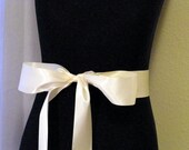 Ivory Bridal Sash 2 1/4"  Satin Ribbon Ready to Ship.... Wedding Day Sash Belt... Bridal, Prom, Ball , Portraits....