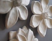 Flower Garden Wall Hanging, ceramic wildflower, blackberry and camelia art, floral art, spring, summer