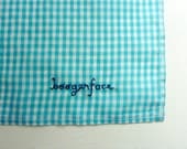 Boogerface Gingham Hand Embroidered Handkerchief Pocketsquare