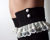 Coffee Brown Lacey Flirty Girly Boot Socks
