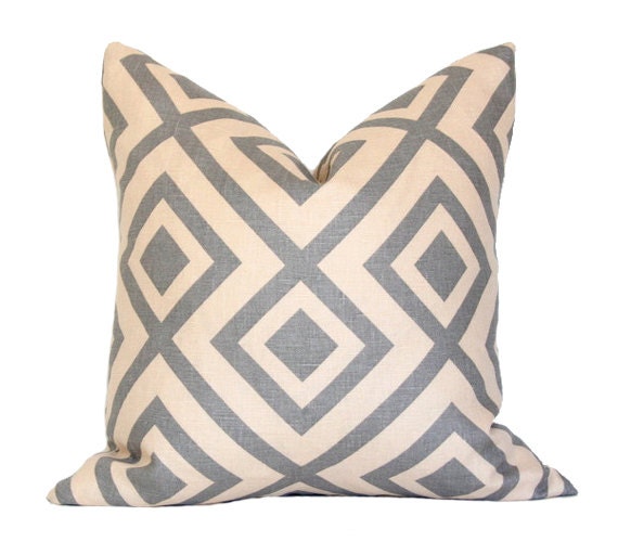 La Fiorentina David Hicks - Grey colorway - 17x17 Designer Pillow Cover double-sided
