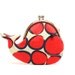 Cute rosy red whale clutch purse