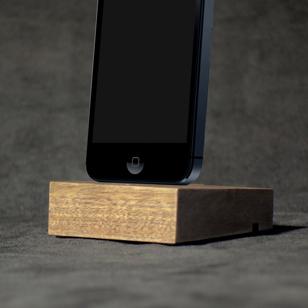 wooden iphone dock