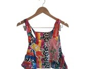 90s Bold Sheer Stripes Bart and Barfney's Butt Crop Top size M
