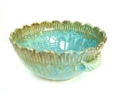 Serving Bowl / Handmade Pottery in Blue and Brown