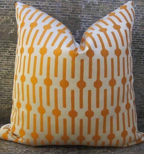 Designer Pillow Cover - 20 x 20  -  Lollipop Orange