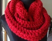 Red Cowl Crochet Red Infinity Scarf