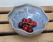 Ceramic Serving Bowl // Handmade Pottery Bowl // Dusk Blue