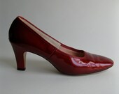 Vintage 1960s Shoes Red Patent Leather High Heel Size 5 Wedding Fashions