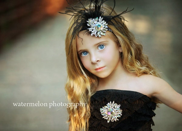 The Aurora Headband - Black or White Feathers and Band - All Sizes