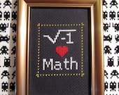I heart Math framed cross stitch