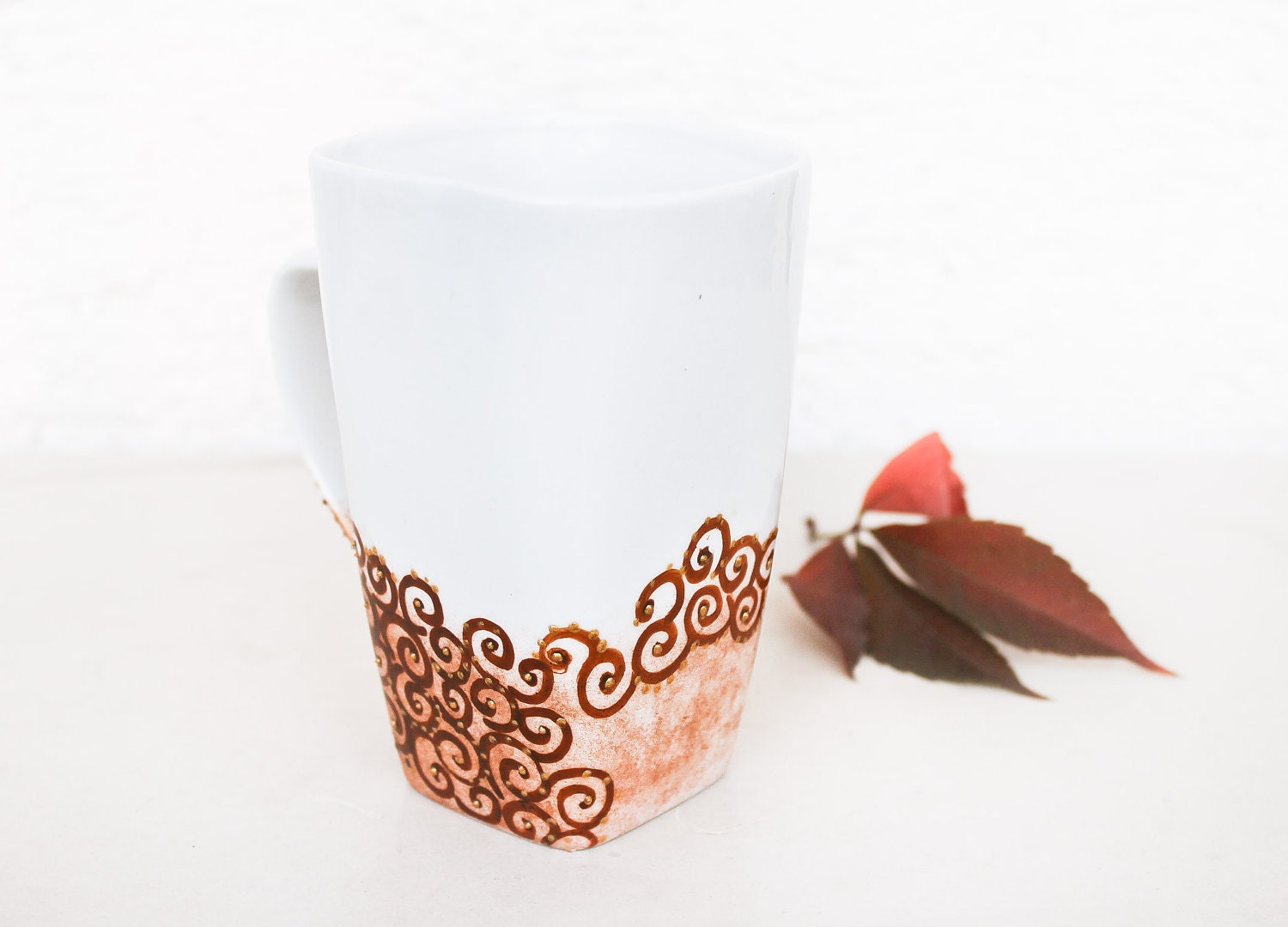 Autumn MUG - Harvest Mug - painted Cup