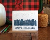 Happy Holidays Single Letterpress Card