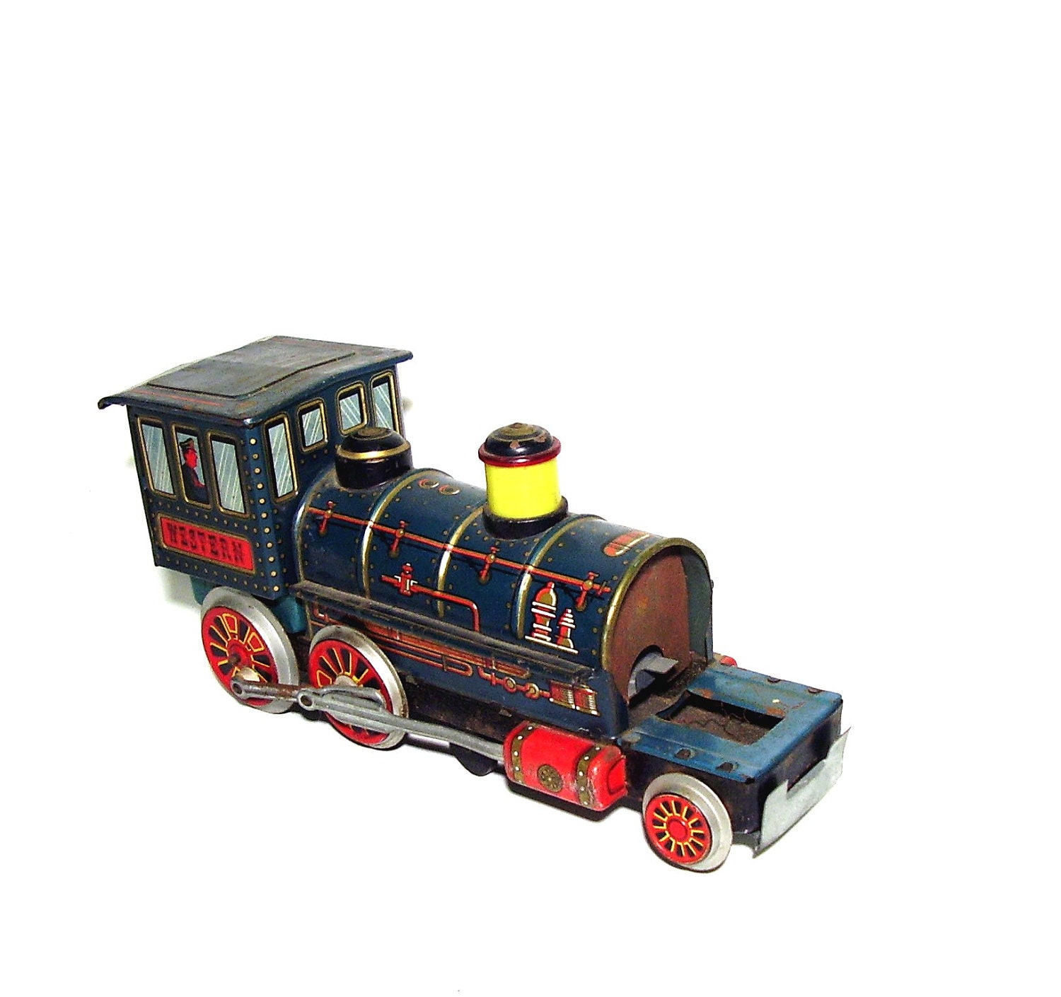 Vintage Toy Train Tin Litho Locomotive Engine Modern Toys 1950s