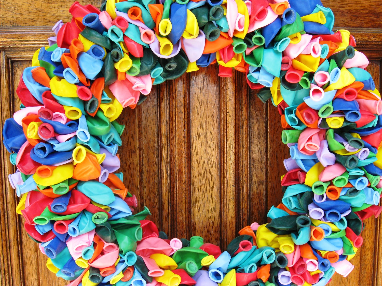 Rainbow Birthday Balloon Wreath