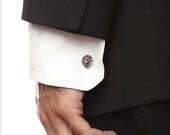 Men's Cufflinks, Handmade Silver Cufflinks, Lion Cufflinks. Christmas Gifts for Men.