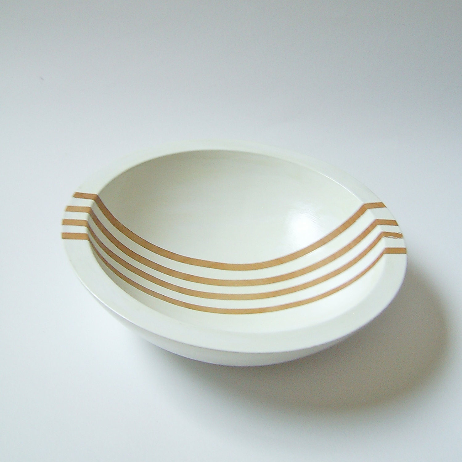 Gradient Line Hardwood Small 7" Bowl, White Bean