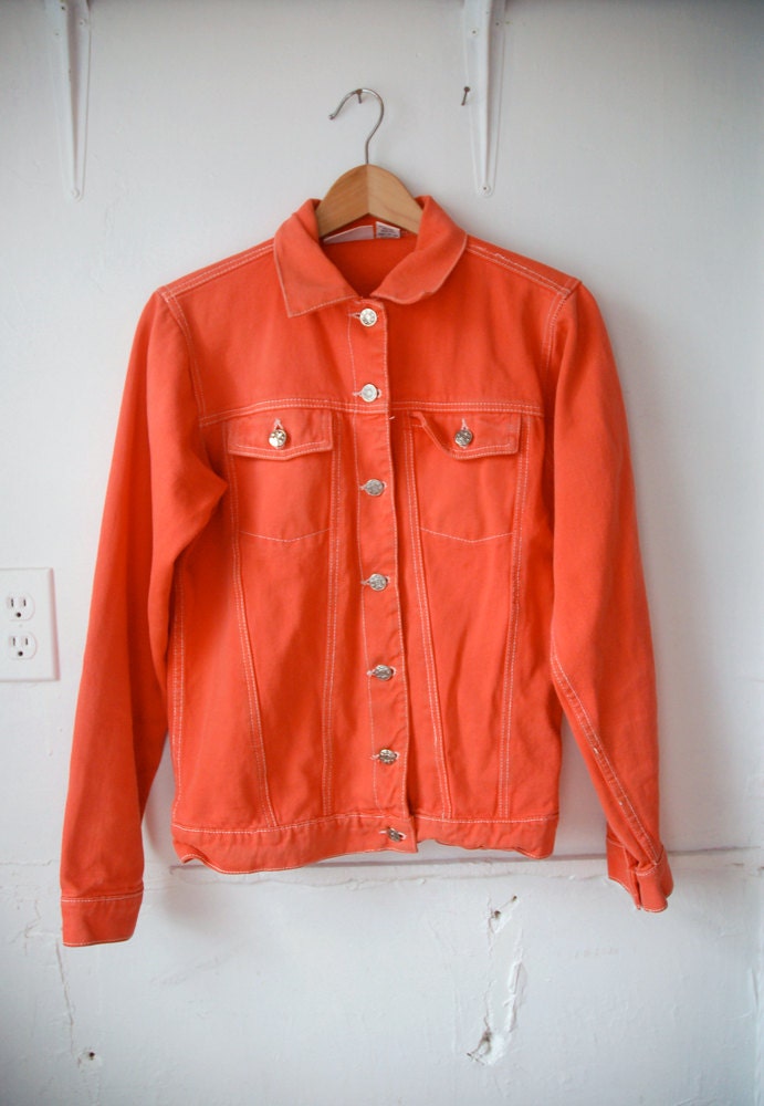 Coral denim jacket early 90s S M