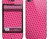 iPhone 4 Decal - Magenta Pink Honeycomb Pattern