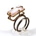 Silver & Brass Rose Quartz  Ring size 8 1/4 Adjustable OOAK Statement Ring