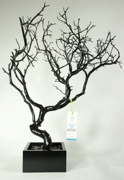 24" Painted Black Jewelry Tree