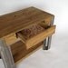 Gale Side Table angle iron welded steel legs and natural beetle kill pine wood with eco-friendly stain