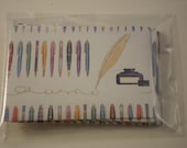 Eight 2-1/2 x 3-1/2" Pens & Ink gift enclosure cards