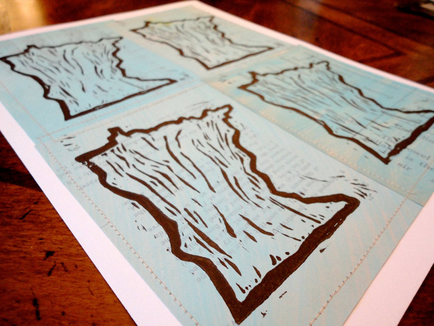 Oh Minnesota lino print